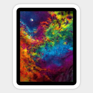 Psychedelic Multicolored Dye Galaxy Sticker